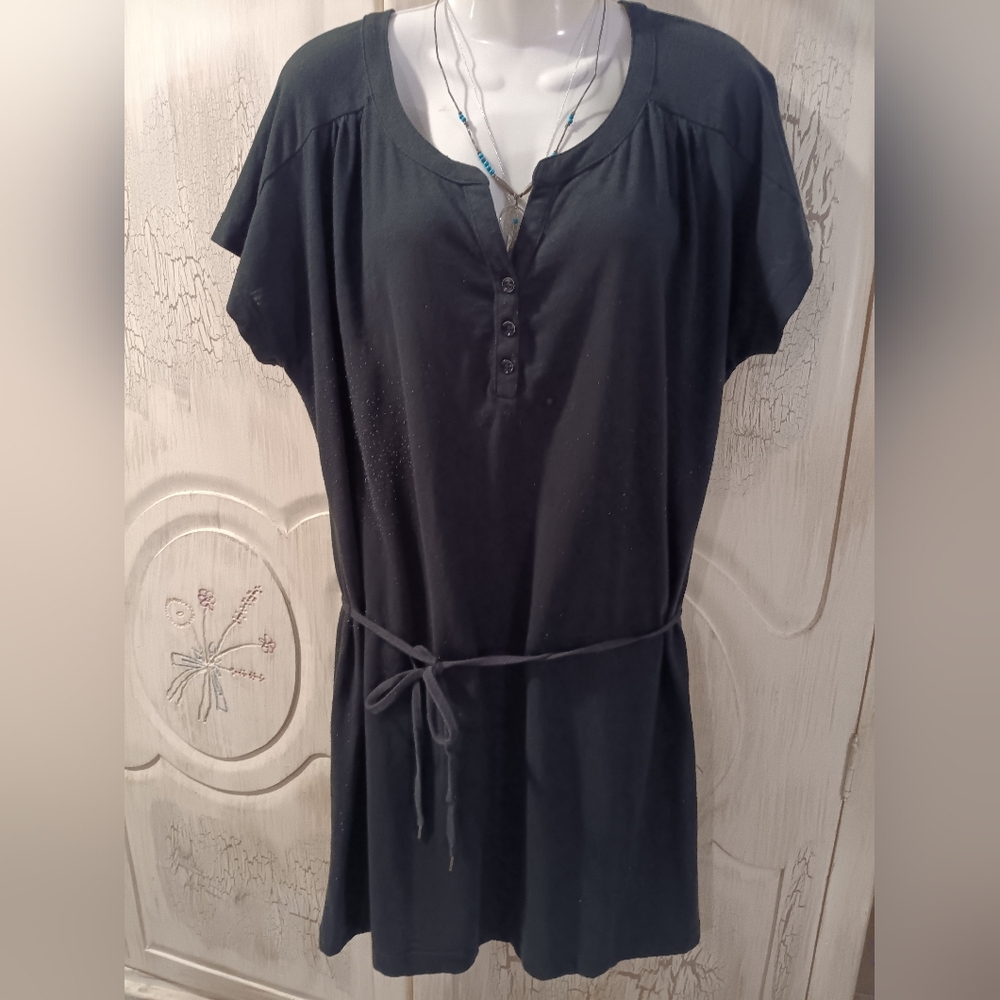 Merona Black Tunic with Button Detail